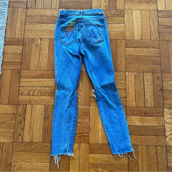 MOTHER stunner ankle fray lightning bolt sz 25 - Picture 3 of 7